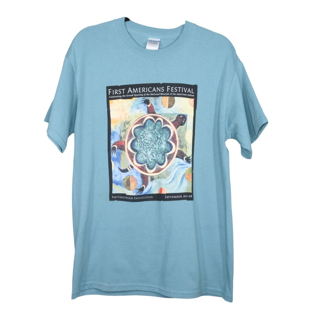 Gildan Smithsonian First Americans Festival T Shirt Tee Sz Medium Vintage 90s